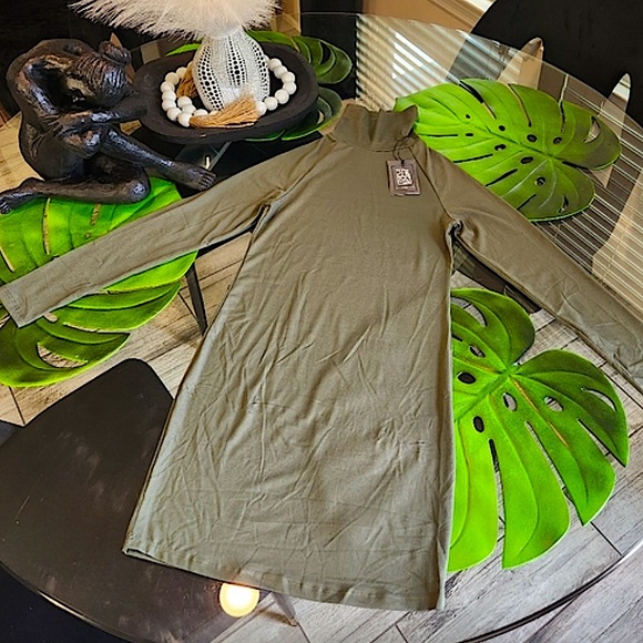 NWOT โ
TURTLENECK DRESS (Olive Green) - Picture 3 of 3